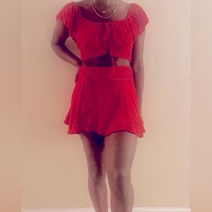 Fashion Nova two piece top and skort set